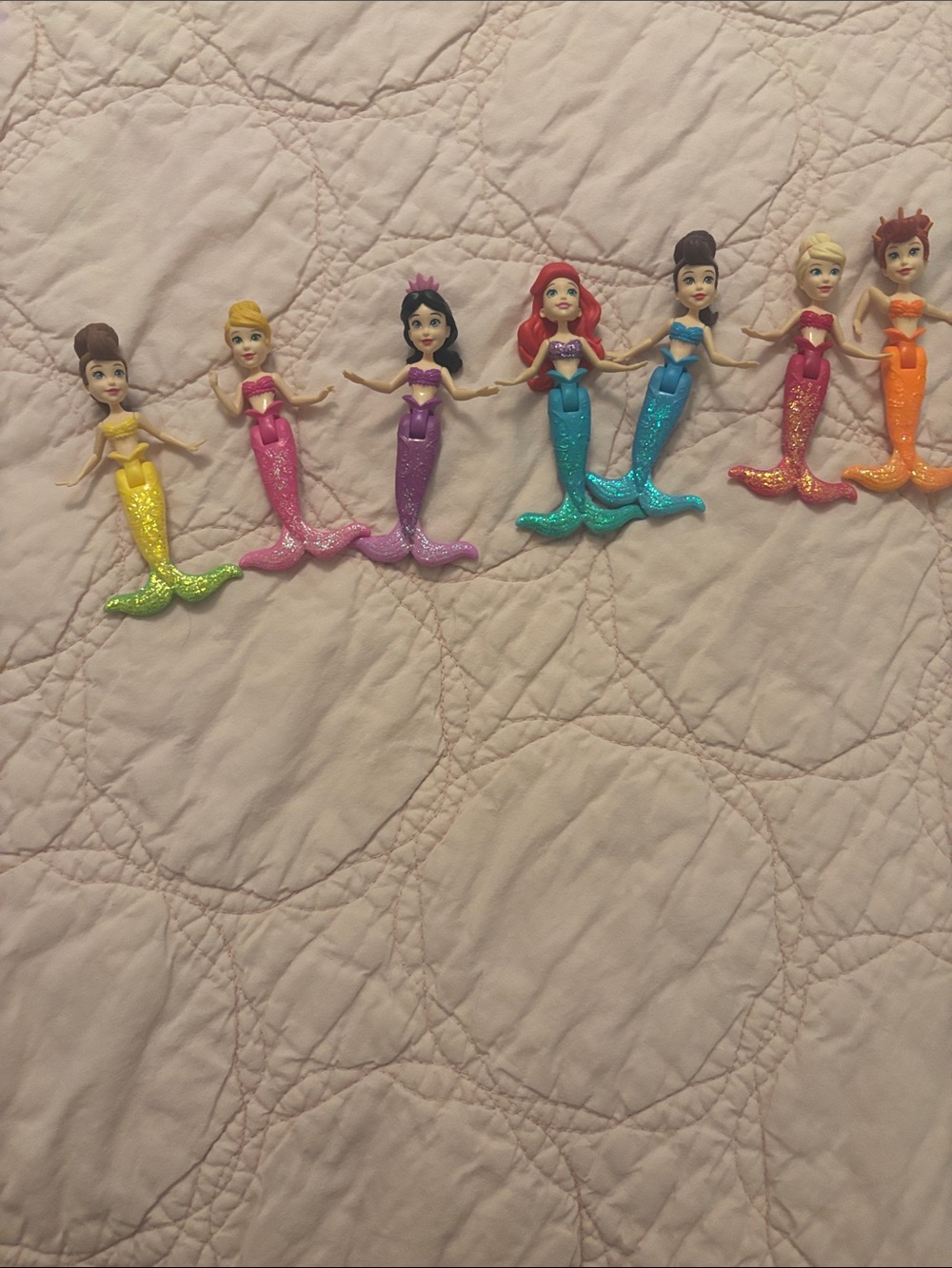 Disney Little Mermaid Ariel & Sisters Polly Pocket Dolls - Lot of 7 - 3.5”